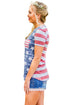 Sexy American Heart Womens Flag T-shirt